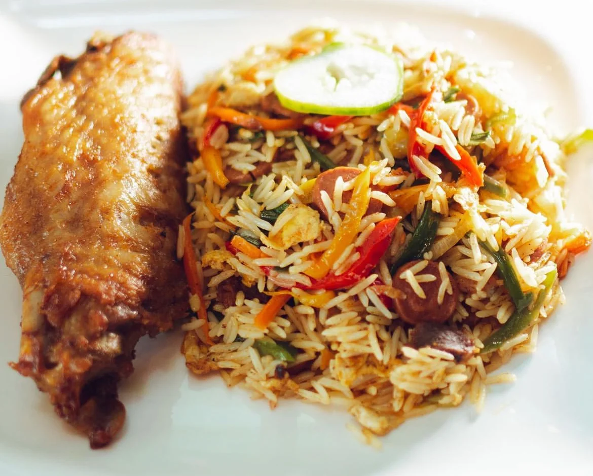 SPECIAL FRIED RICE/JOLLOF WITH TURKEY OR CHICKEN